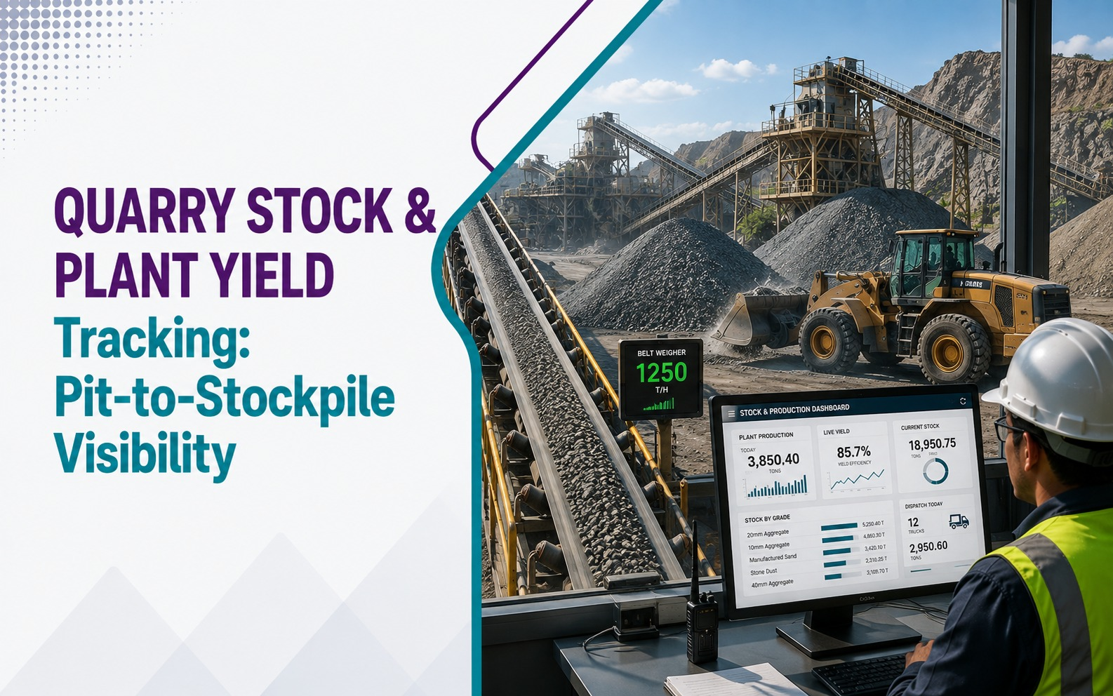 Quarry Stock and Plant Yield Tracking: Pit-to-Stockpile Visibility